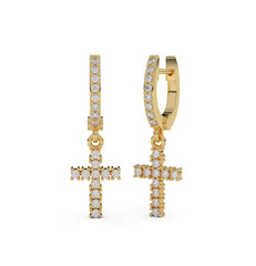 Divine Cross Charm Earrings