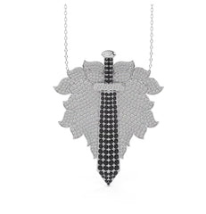 Onyx Enigma Black Sword Pendant with Silver Chain comes with 20 to 24 adjustable chain.